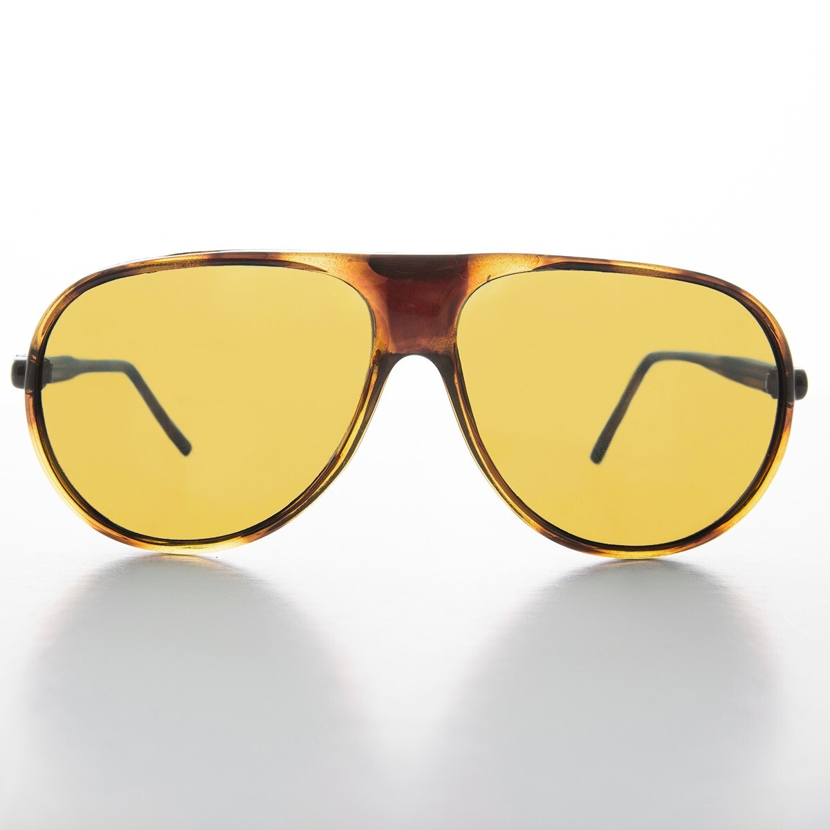 Tortoise Pilot Sunglasses with Yellow Lenses - Bright | eBay