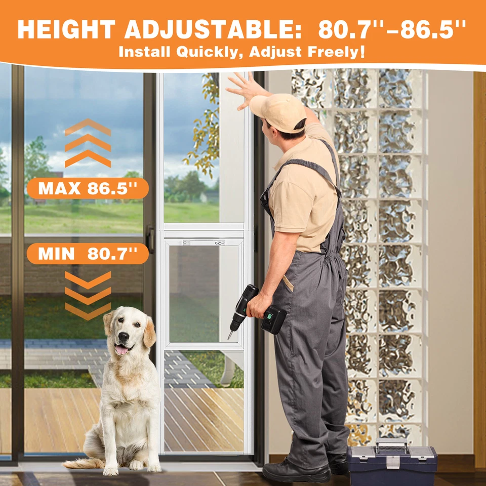 SLSY Dog Door for Sliding Glass Door XL Large Doggy Door for Sliding Door Insert - Image 3 of 4