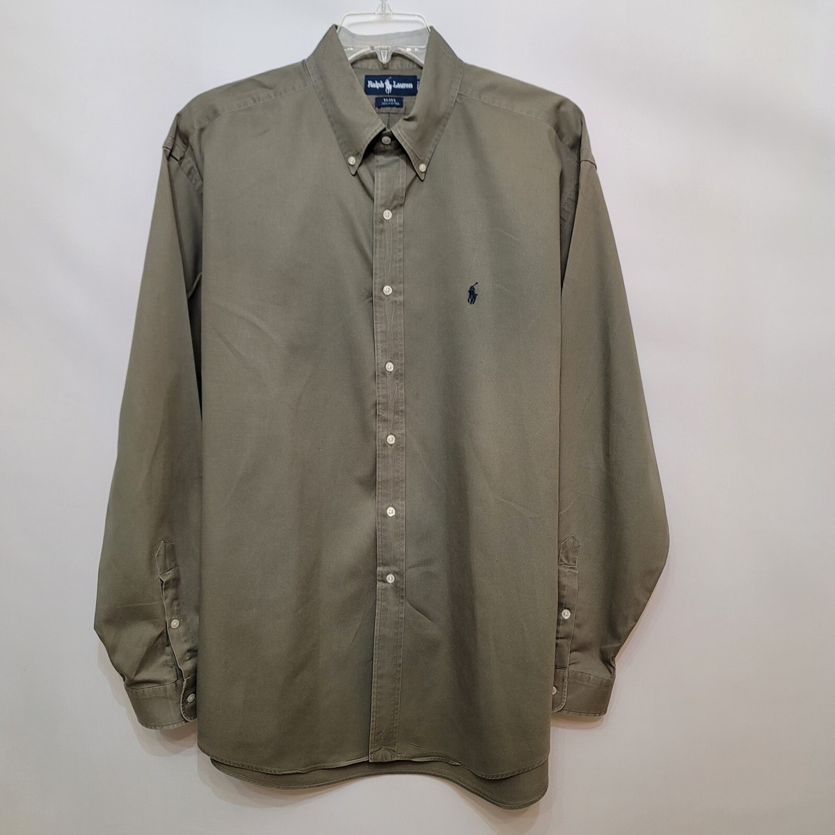 dark green ralph lauren dress shirt Polo Ralph Lauren Custom Slim Fit Oxford Shirt Moss Agate at CareOfCarl.com