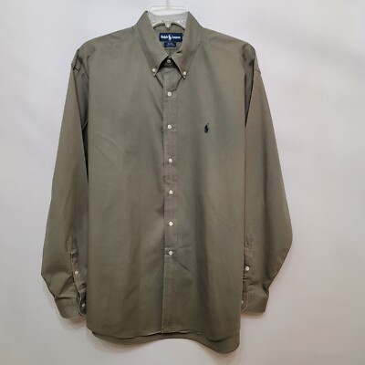 Ralph Lauren Shirt Mens Dark Green Size XL Blake Long Sleeve Button Down |  eBay
