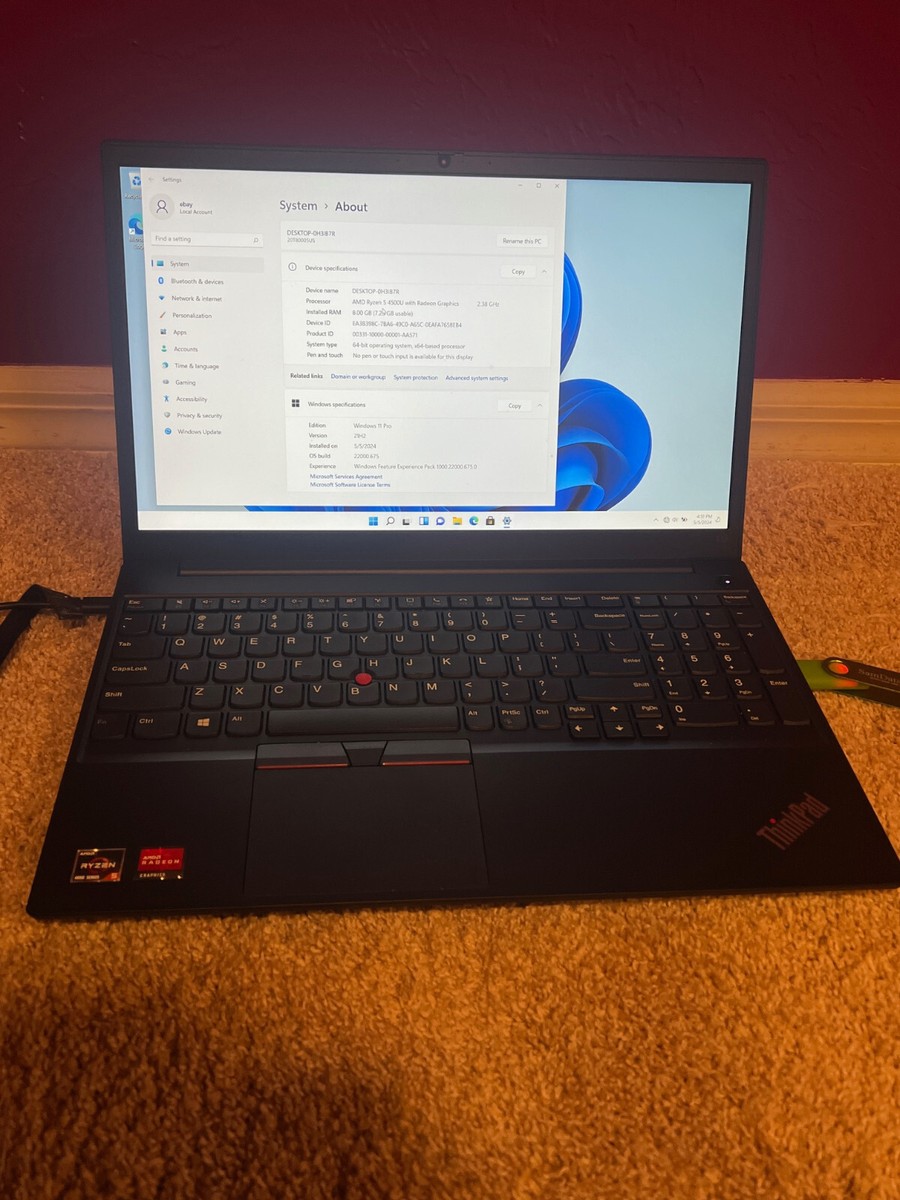 Lenovo ThinkPad E15 Laptop AMD Ryzen 5 4500U 2.38GHZ 8GB 15.6 
