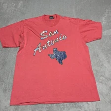Vintage Screen Stars Best San Antonio Texas Graphic T Shirt Adult XL Pink