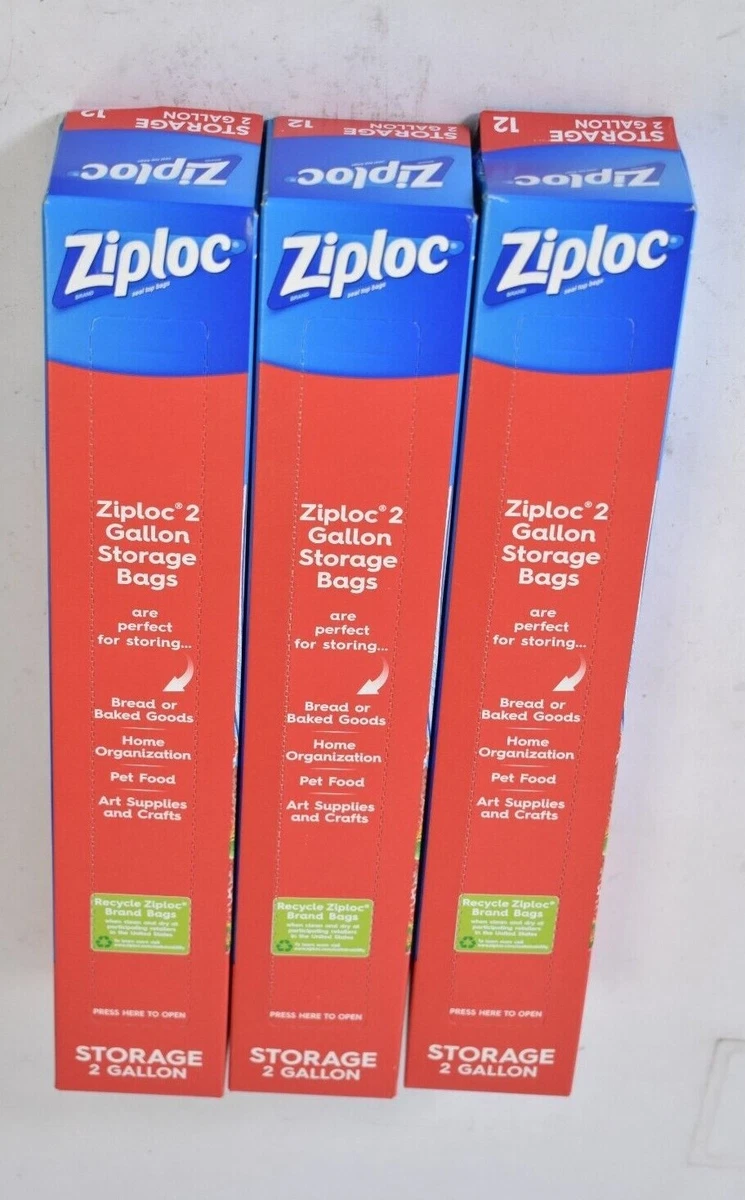 Lot of 36 Ziploc Storage Bags 2 Gallon Double Zipper 13 x 15 Seal  Containers