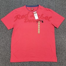 VTG Tommy Hilfiger Shirt Mens Medium Red Deadstock Red Label Y2K Spell Out READ