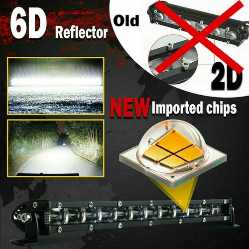 Barra de luz LED delgada de 7 pulgadas punto de trabajo inundación fila única conducción todo terreno 4x4 SUV - Imagen 3 de 10