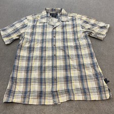 Harley Davidson Shirt Mens Large Plaid Button Garage Mechanic Short Sleeve Biker