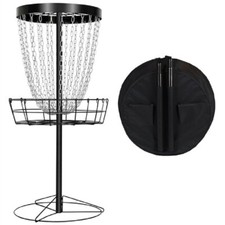 Outdoor Portable Disc Golf Goal Frisbee Game Target Practice Basket Cross Chains