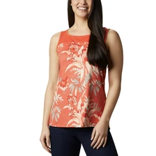 COLUMBIA WOMEN'S BRIGHT POPPY MAGNOLIA PRINT CHILL RIVER UPF 50 TANK TOP Sz S