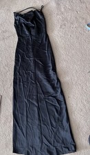 Nasty Gal Recycled Satin Cowl Strap Maxi Slip Dress in Black UK 4 RRP £55 BNWT