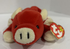Ty Original Beanie Baby Plush "SNORT" the Red Bull 1995 PVC PELLETS RETIRED NWT