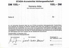 STADA medicine 1970 Frankfurt Essen Bad Vilbel 100 DM Dresden Tübingen blank