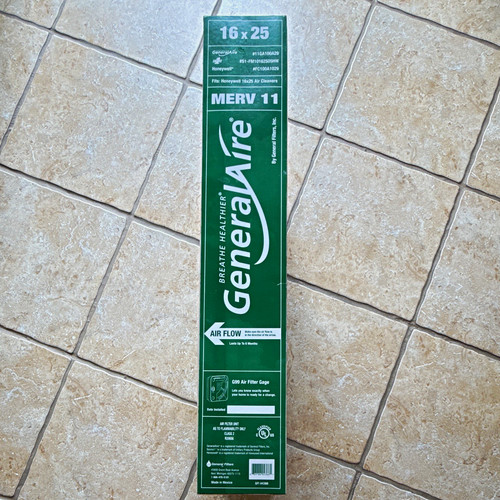 GeneralAire 16x25x4 MERV 11 Pleated Flat Panel HVAC Air Filter GFA600F3