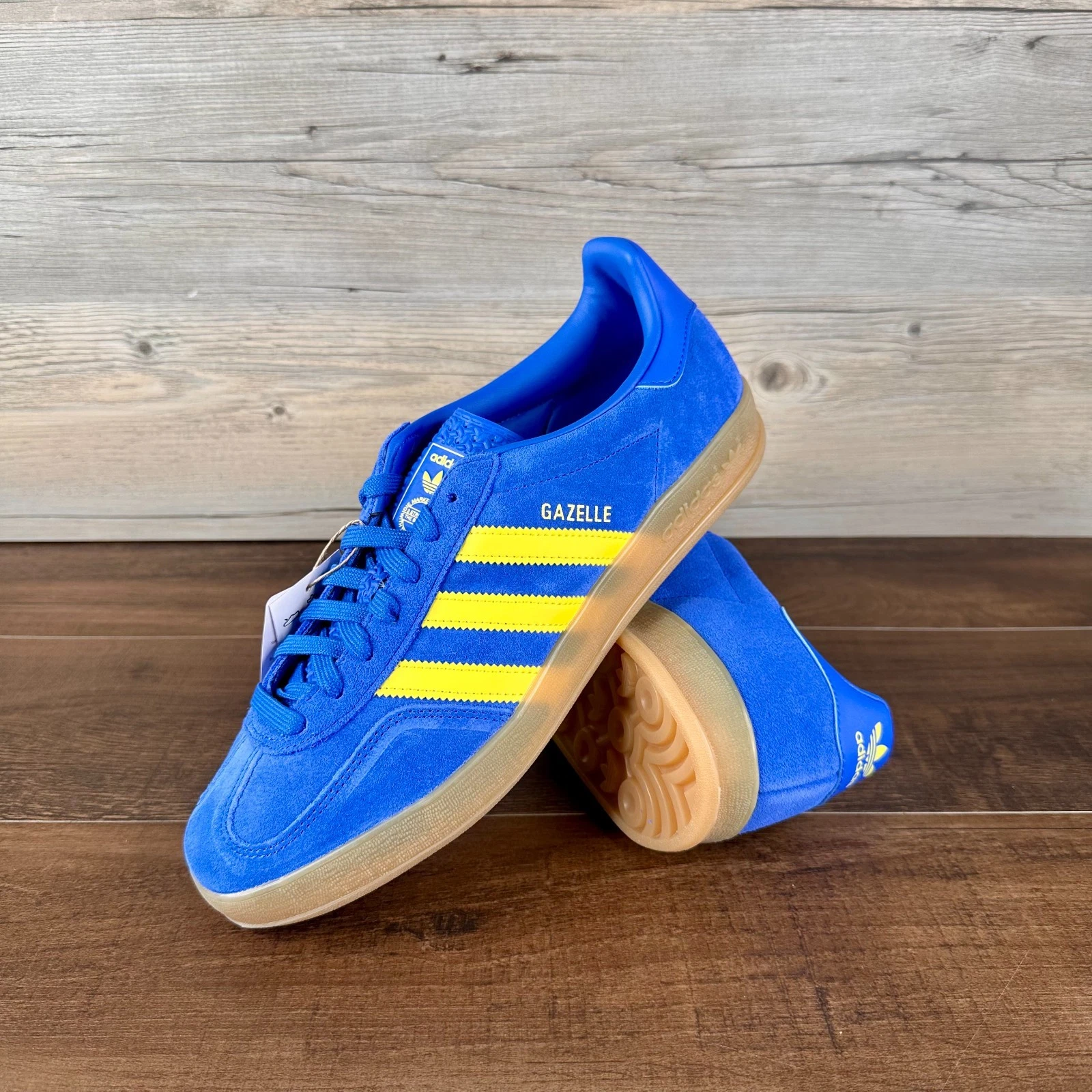 adidas Gazelle Indoor Mens Size 11 Blue Pure Sulfur Gum JQ2691