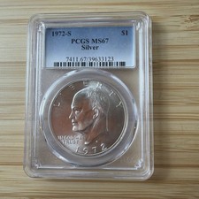 1972 S $1 Silver Ike Eisenhower Dollar PCGS MS67