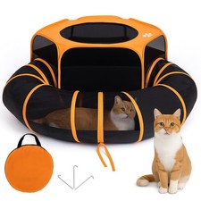 Cat Tent  Tunnel Enclosure   47" Outdoor Playpen with 106" Tunnel, Water-Res...