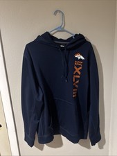 Denver Broncos Super Bowl Nike Pullover Hoodie Sweatshirt Navy Blue Therma Fit