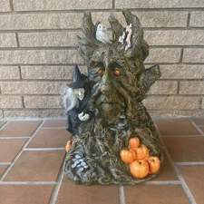 Vintage The Paper Magic Group Haunted Tree Witch Pumpkins Owl Mold 17”