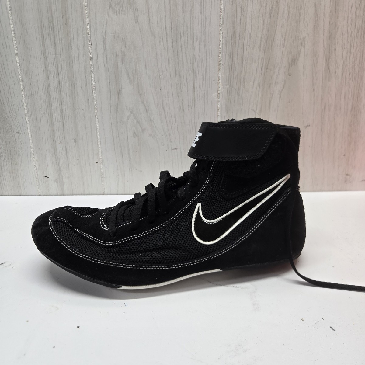 Nike Speedsweep Black Leather Ankle Hook and Loop Lace Closure Wrestling Shoes Available* Leather Nike Speedsweep (2003) ~ Size 12 (fit a  main image 4