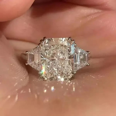 #ad 5.70 Ct Radiant Cut Lab Grown Diamond Wedding Ring in Solid 18K White Gold $374.40