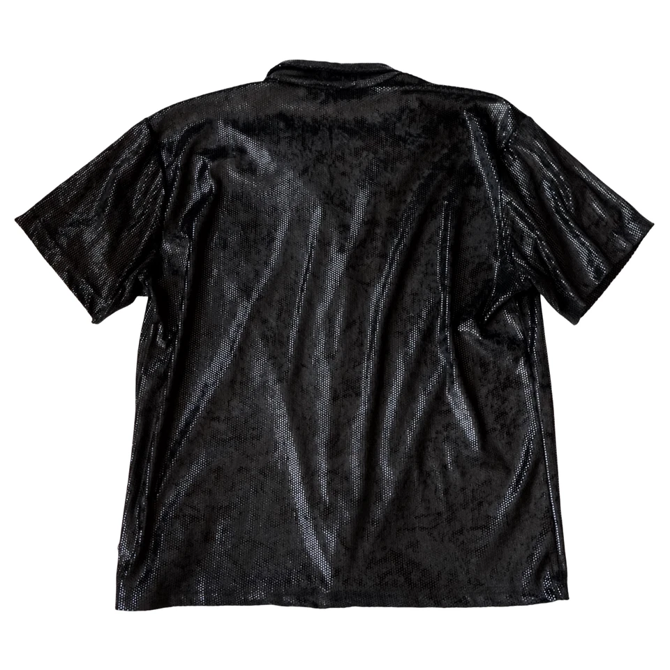 Vintage Pop Icon Shirt Mens XL Black Snake Wet Look 90s y2k Goth Rave Night Club - Image 2 of 4