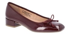 TIME TRU Women's Size 7 String Bow Block Heel Ballet Shoes Low-Heel Burgundy