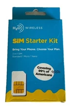 New  SEALED H20 Wireless Sim Starter Kit card Free Shipping!