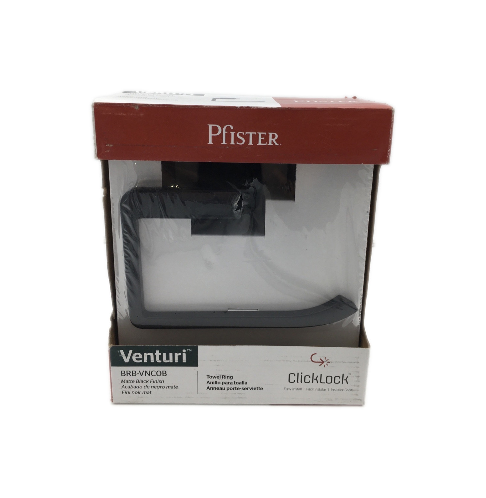 Pfister  Venturi Bathroom Hand Towel Ring in Matte Black BRB-VNC0B