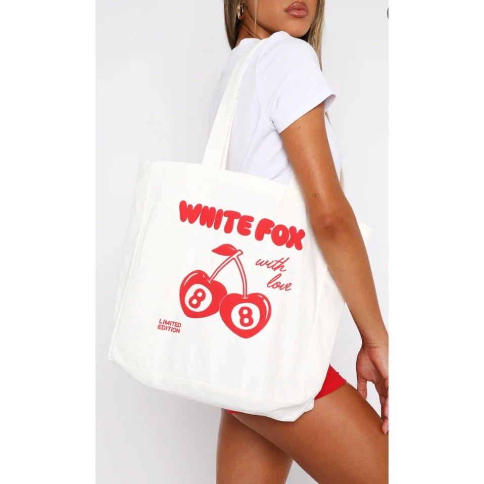 NWT White Fox With Love In The Moment Tote Bag White Red - Image 2 of 4