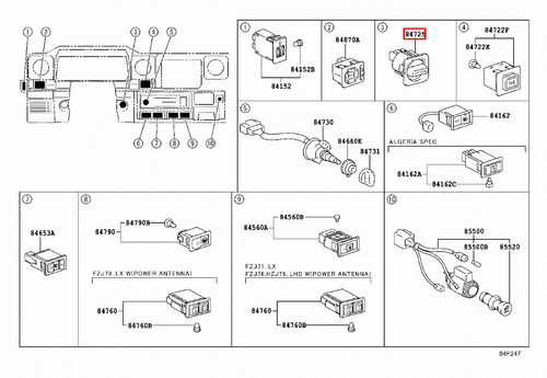 Genuine Toyota LandCruiser HDJ80 HDJ79 HDJ78 GRJ79 Front Rear Diff Lock Switch - Picture 18 of 20
