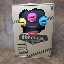 NEW Fuggler Funny Ugly Monster Laboratory Misfits 9" Plush Black Annoyed Alien