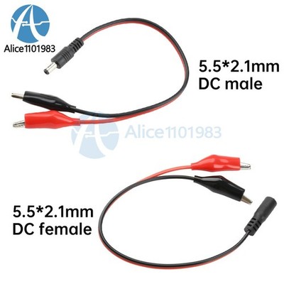 DC Power Supply Male Test Leads With   Clips Jumper Cable Wire 5.5 #as