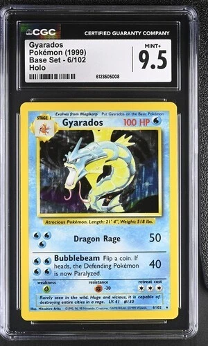 Gyarados - Base Set  Holo 6/102 -  CGC 9.5