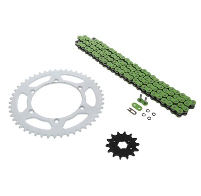 1995-2006 Kawasaki KDX200 / KDX220 Green O Ring Chain & Sprocket 14/49 114L
