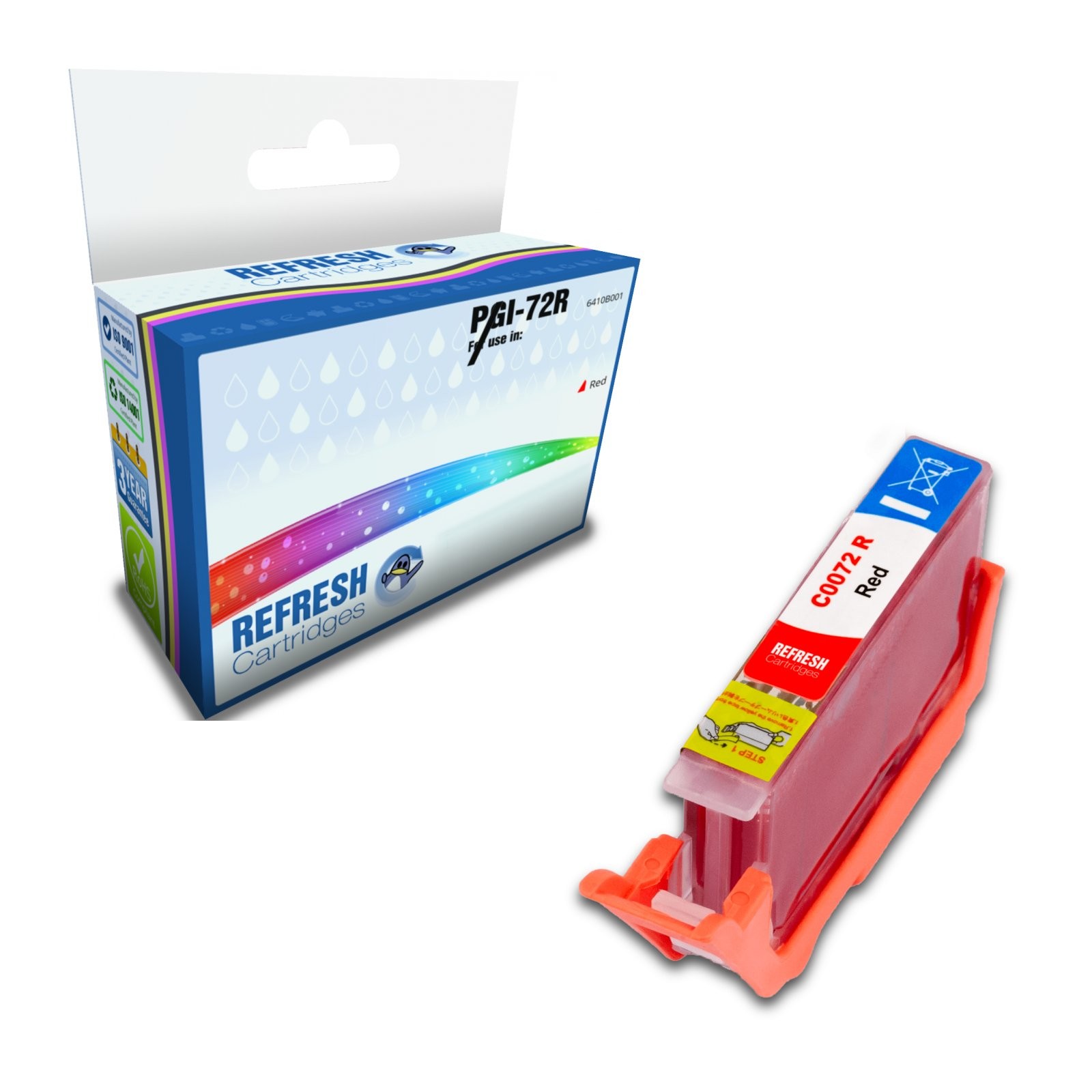 Refresh Cartridges Red PGI-72R Ink Compatible With Canon Printers
