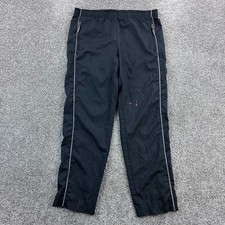 Vintage Y2k Nike Track Pants Mens Small Black White Swoosh Swishy Baggy Athletic