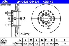 ATE BREMSSCHEIBEN 288mm + BELÄGE VORNE für VW GOLF 5 6 TOURAN CADDY EOS BEETLE