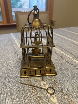 Vintage Solid Brass Decorative Hanging Bird Cage Handcrafted In India 7  x 4.25 