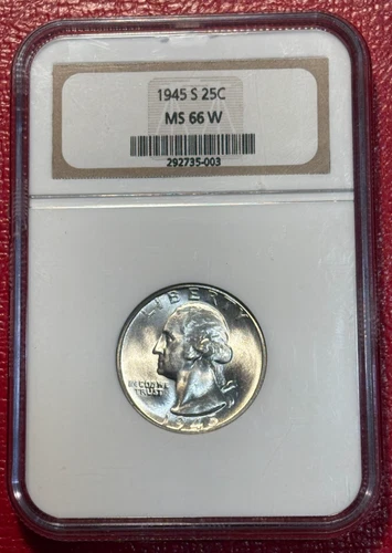 NGC 1945 S  MS66 W (WHITE) WASHINGTON RARE GENERATION 8 HOLDER QUARTER-JUN478