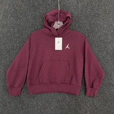 Jordan Hoodie Girl's Medium 10-12 Bordeaux Red Fleece Jumpman Kangaroo Pocket