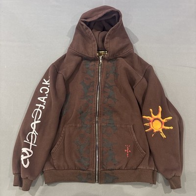 Travis Scott Cactus Jack x Four Cactus Brown Full Zip Hoodie Men s Size XL