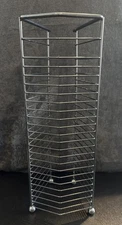 Vintage 23 Slot 25 Disc Cd Tower Rack Free Standing Black Metal Wire