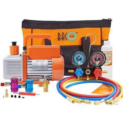 Sparkless R1234yf AC Vacuum Pump Kit with Gauge Set