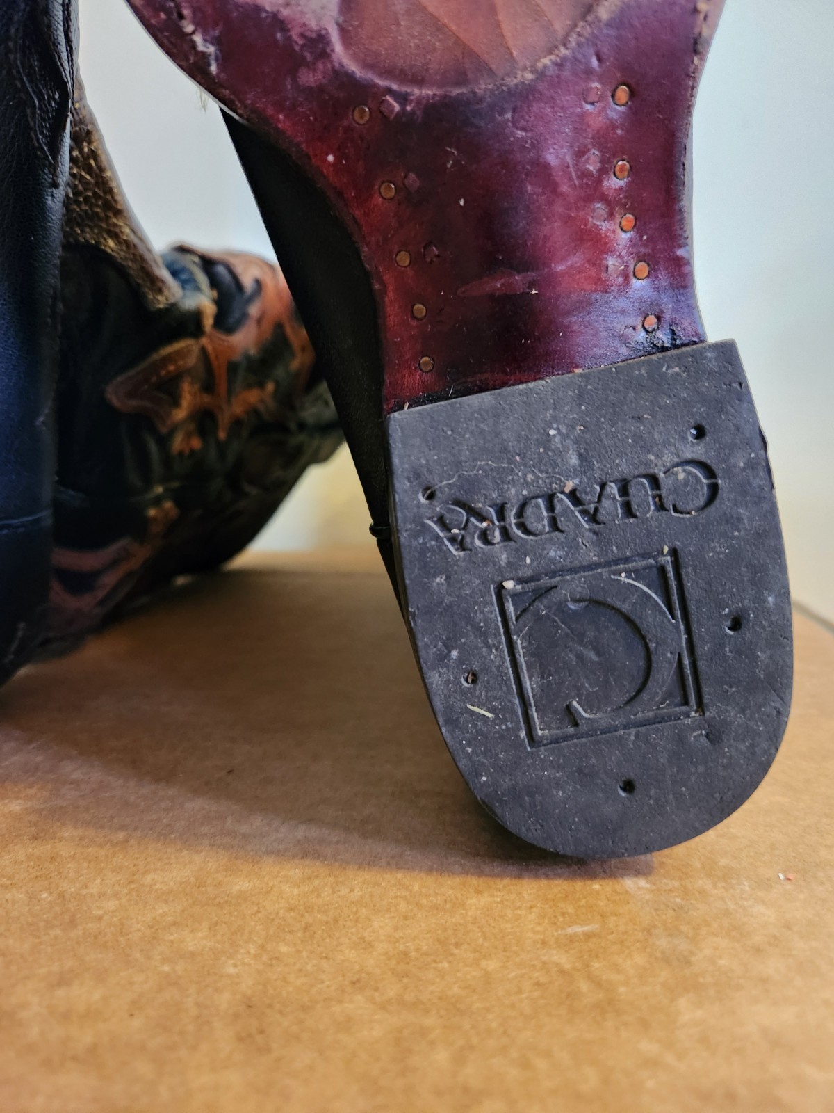 CUADRA TWO TONE BROWN PYTHON COWBOY BOOTS,  Size 9 - image 14