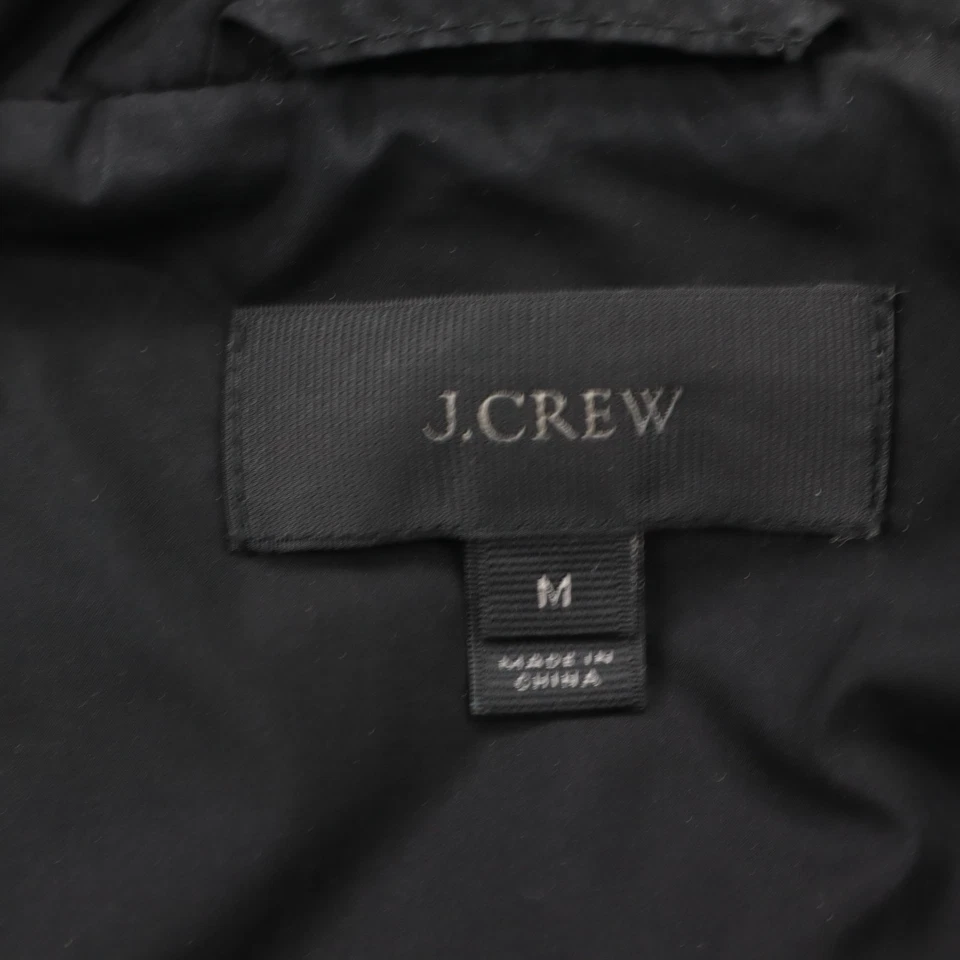 Chaleco acolchado acolchado J.Crew para mujer mediano negro cremallera completa dorado botones a presión Foto 2 de 4