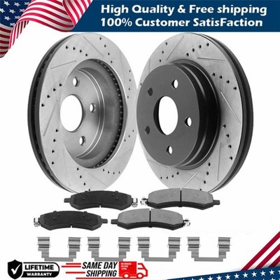 Front Drilled Rotors Brake Pads for Chrysler 200 Sebring Dodge Avenger Caliber