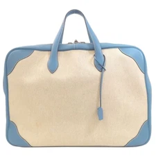 HERMES  Victoria 50 Blue Jean SilverHardware Handbag Tower ash  Ladies [Used]