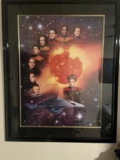  Star Trek "Voyager" Lithograph signed by entire cast including Jennifer Lien