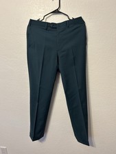 Brioni Mens Teal Green Slim Straight-Fit Wool Suit Trousers Dress Pants Size 48R
