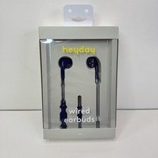 Heyday Navy Blue Wired Earbuds with Microphone New In Box