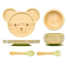Imagination Junction Bamboo Suction Plates Bowls Setfor Baby Small code, Pink